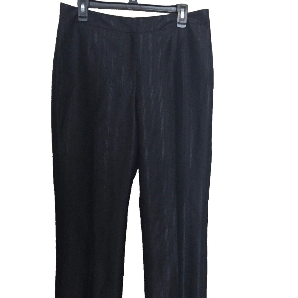 (NWT) Le Suit Women's Black Striped Career Wear Tonal Striped Pants Size 8